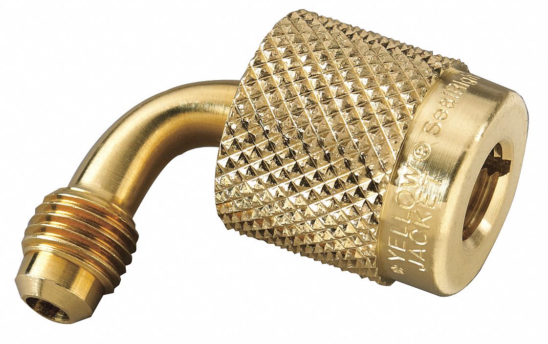YELLOW JACKET Quick Coupler, Low Loss, 90°, 1/4 in Male x 1/4 in Female