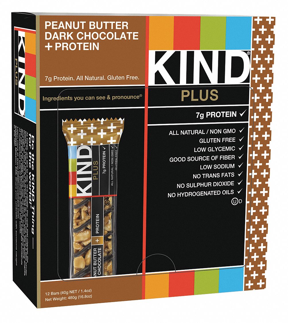 KIND, Peanut Butter Dark Chocolate Plus Protein, 1.4 oz Size, KIND Plus