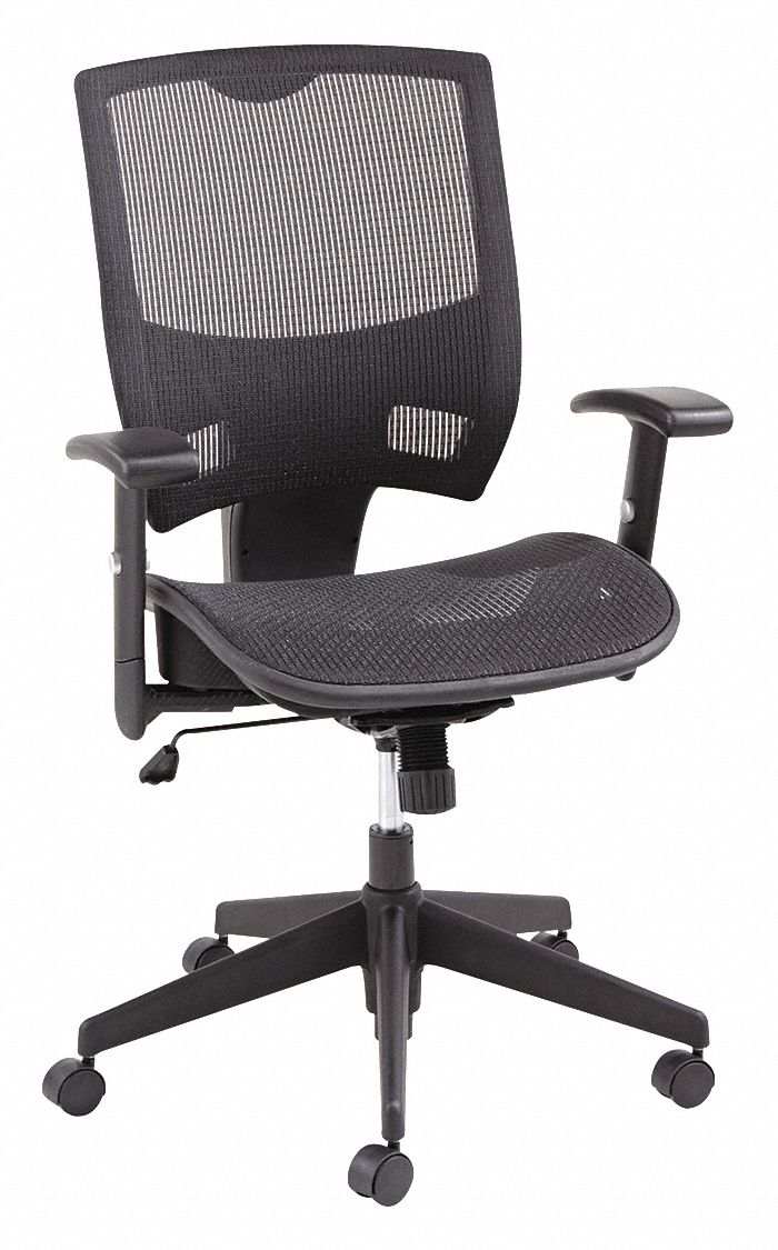 ALERA Desk Chair, Desk Chair, Black, Mesh, 17 in to 22 in Nominal Seat