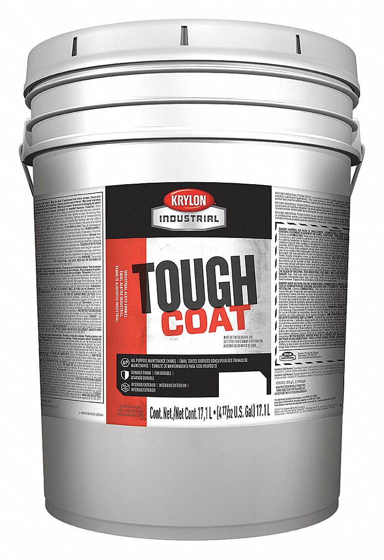 KRYLON Gloss Enamel Paint, Alkyd Base, Safety Yellow, 5 gal 38EJ88