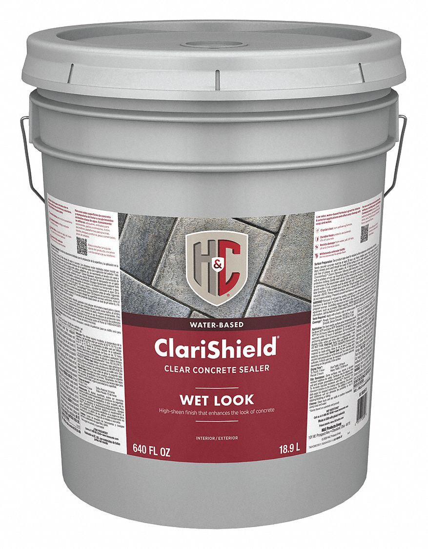 H&C Gloss Acrylic Concrete Dustproofer Floor Sealer, Clear, 5 gal