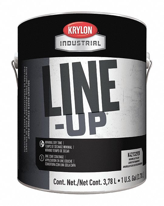 KRYLON SolventBase Striping Paint, Parking Lot Yellow, 1 gal 38EL50