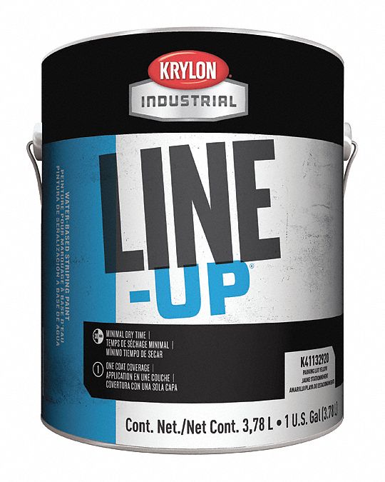 KRYLON WaterBase Traffic Zone Marking Paint, Parking Lot Yellow, 1 gal