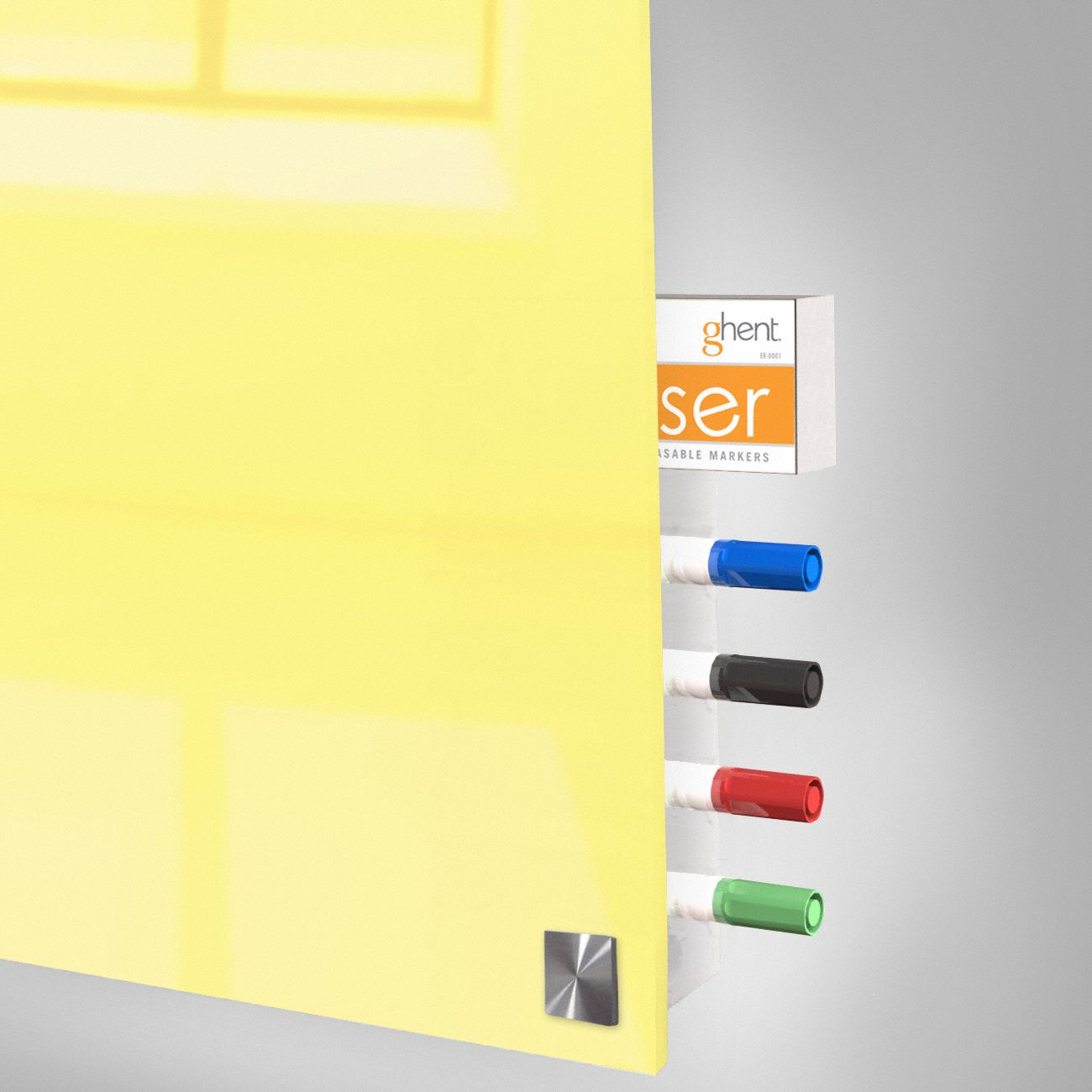 GHENT Dry Erase Board Wall Mounted, 48 in Dry Erase Ht, 72 in Dry