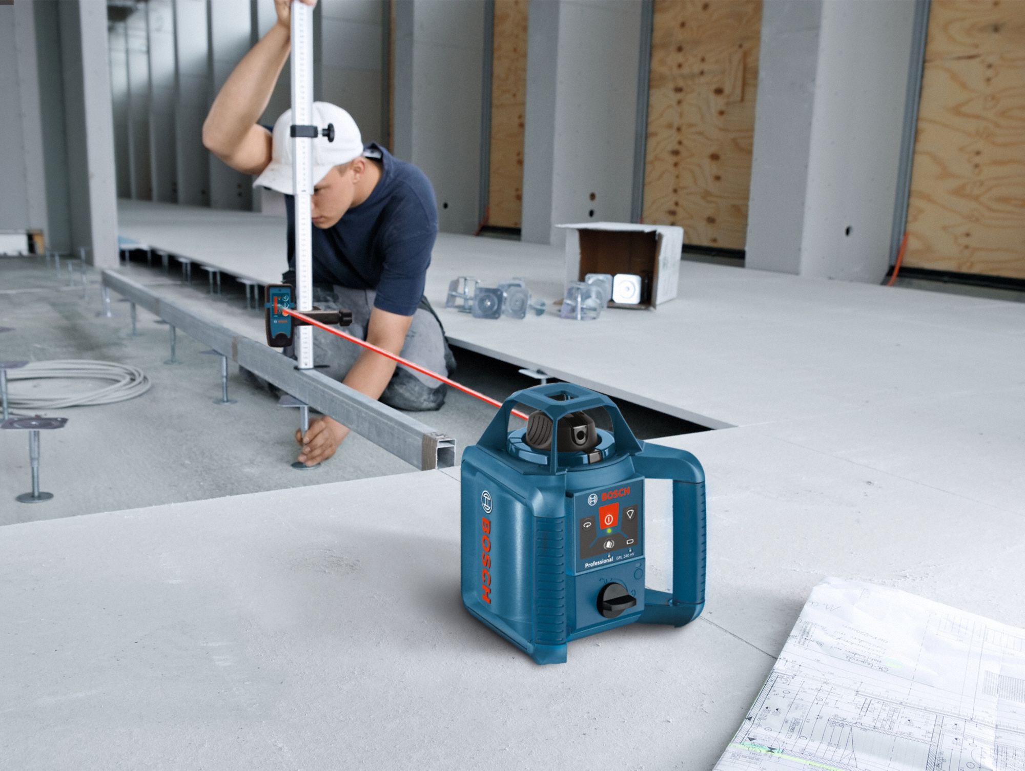 BOSCH Rotary Laser Level, SelfLeveling, 800 ft. 38EW51GRL 245 HVCK