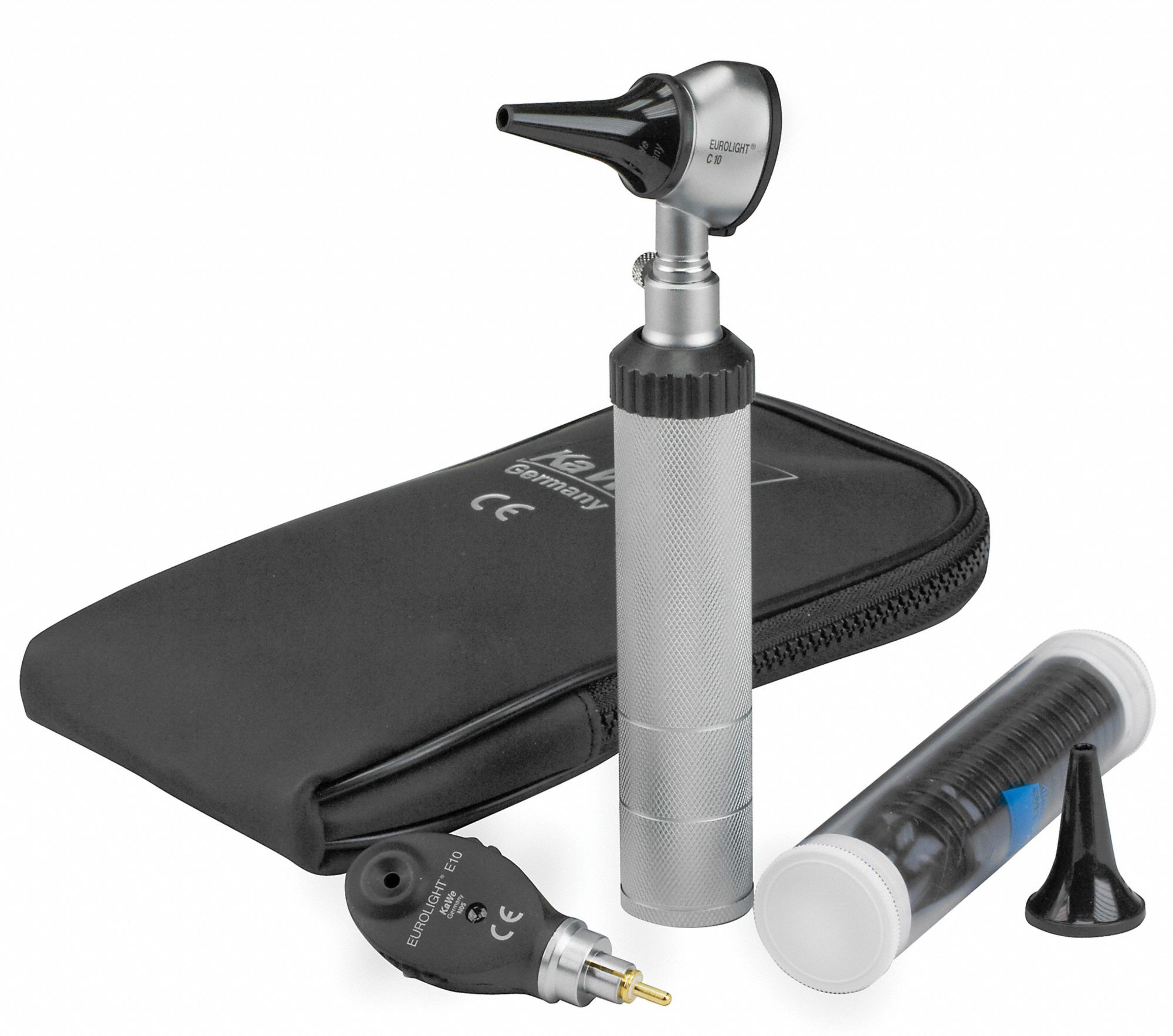 KAWE Opthalmoscope/Otoscope Kit Silver/Black, Std 38F77720864000
