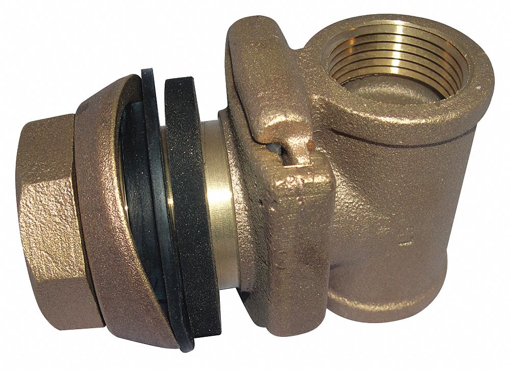 CAMPBELL Low Lead Brass Pitless Adapter, PTFE Coated Oring Gasket Type