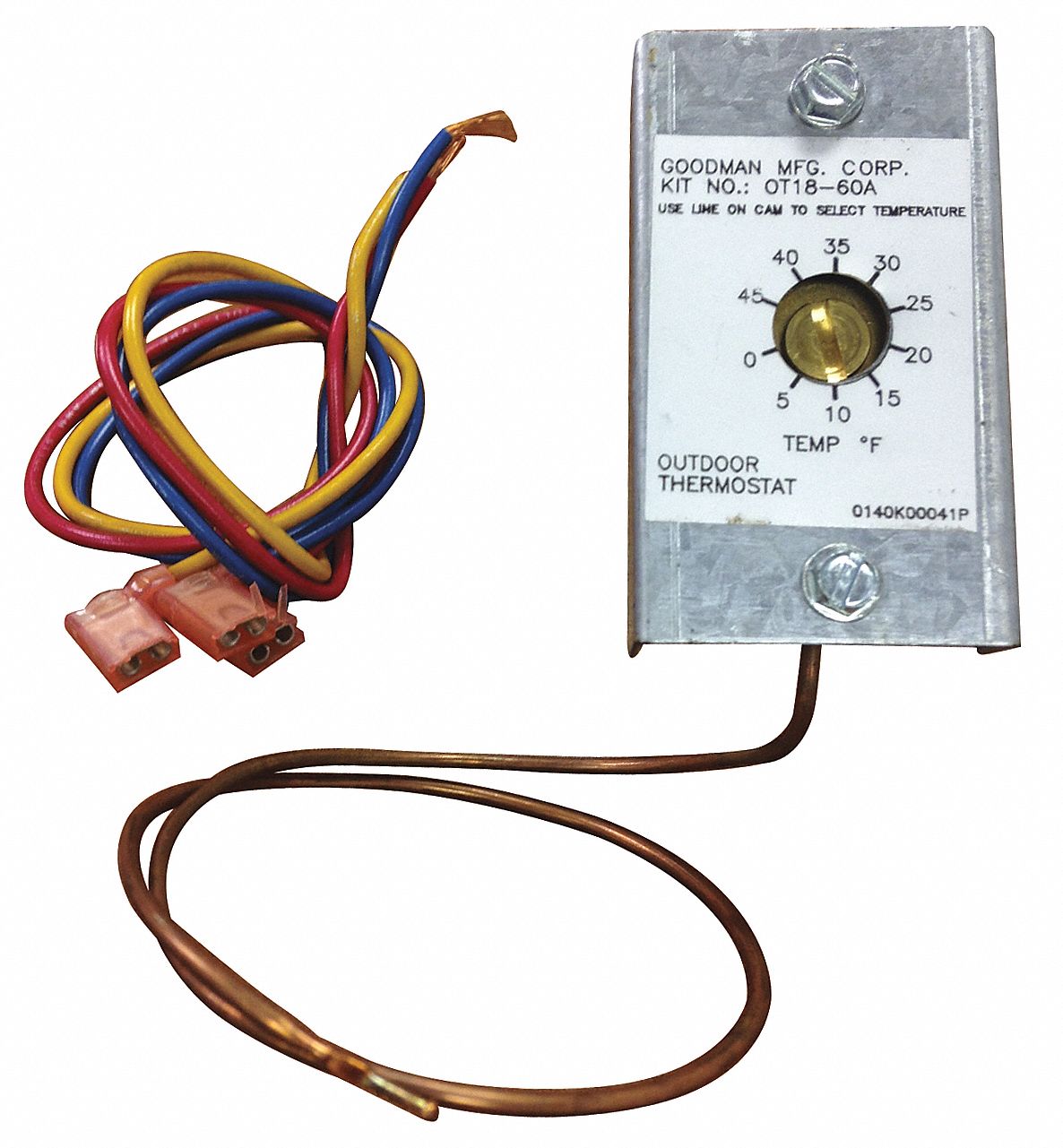 GOODMAN Thermostat, Outdoor, 4.8inHx4.4inWx6.1inD 38GM51OT1860A