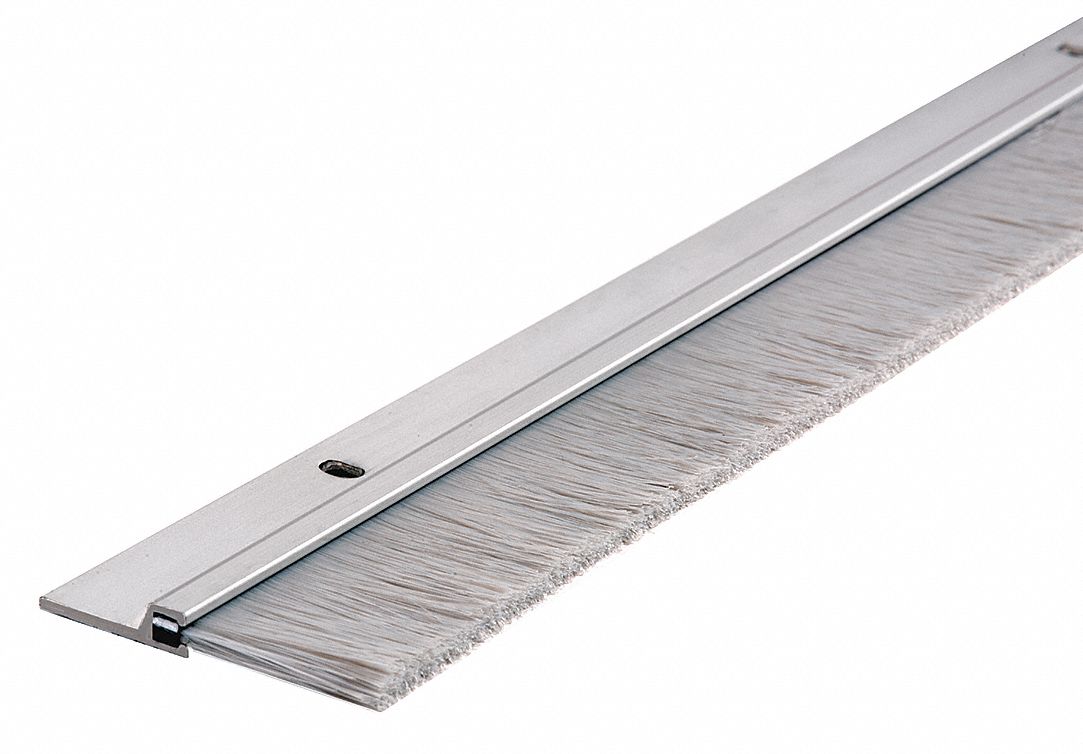 NATIONAL GUARD Brush Door Sweep, Aluminum, 3 ft Length, 7/8 in Flange