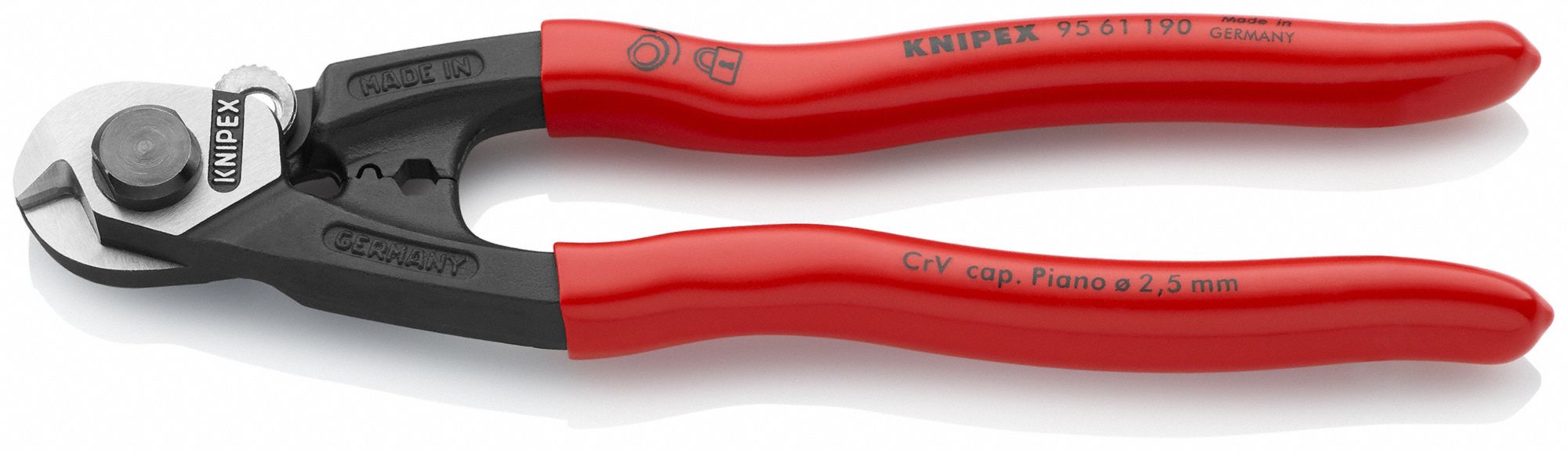 KNIPEX Wire Cutter,7 1/2 in Overall Length,Shear Cut Cutting Action