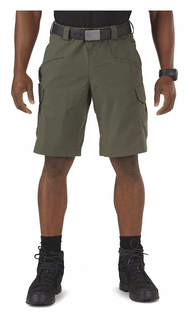5.11 TACTICAL Tactical Shorts, 32 in., TDU Green 38HF4973327 Grainger