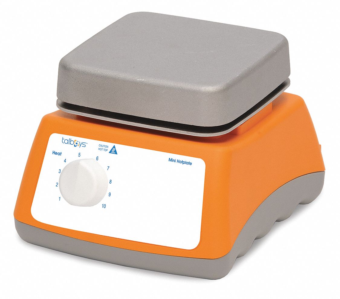 Square, Hot Plate, Temp. Range (C) 0° to 400°, Plate Material Aluminum