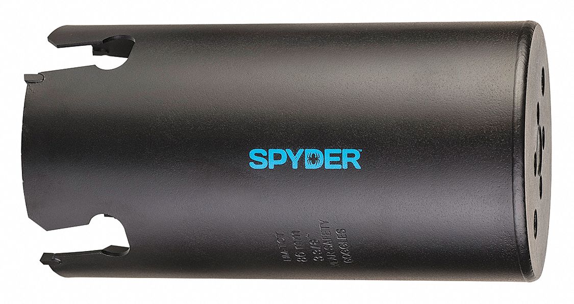SPYDER, 3 3/8 in Saw Dia., 1 Teeth per Inch, Hole Saw 38HY34600831