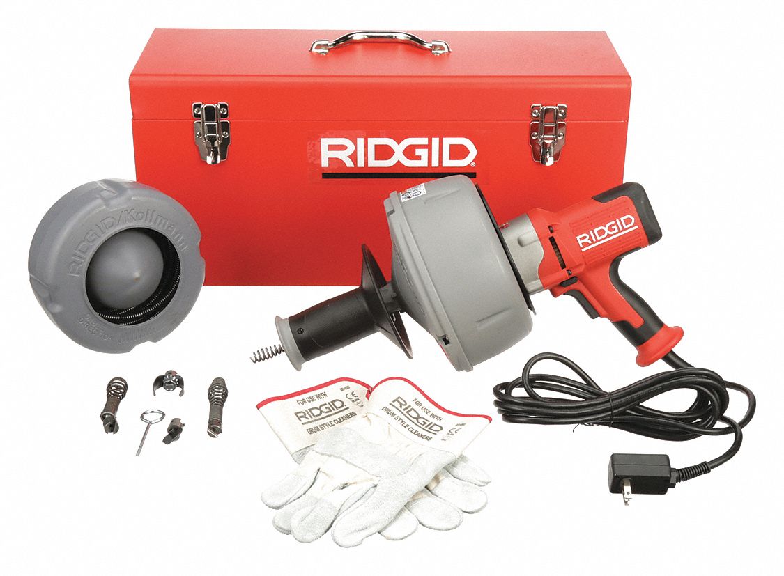 RIDGID, Corded, K45, Drain Cleaning Gun Kit 38HY60K455 Grainger