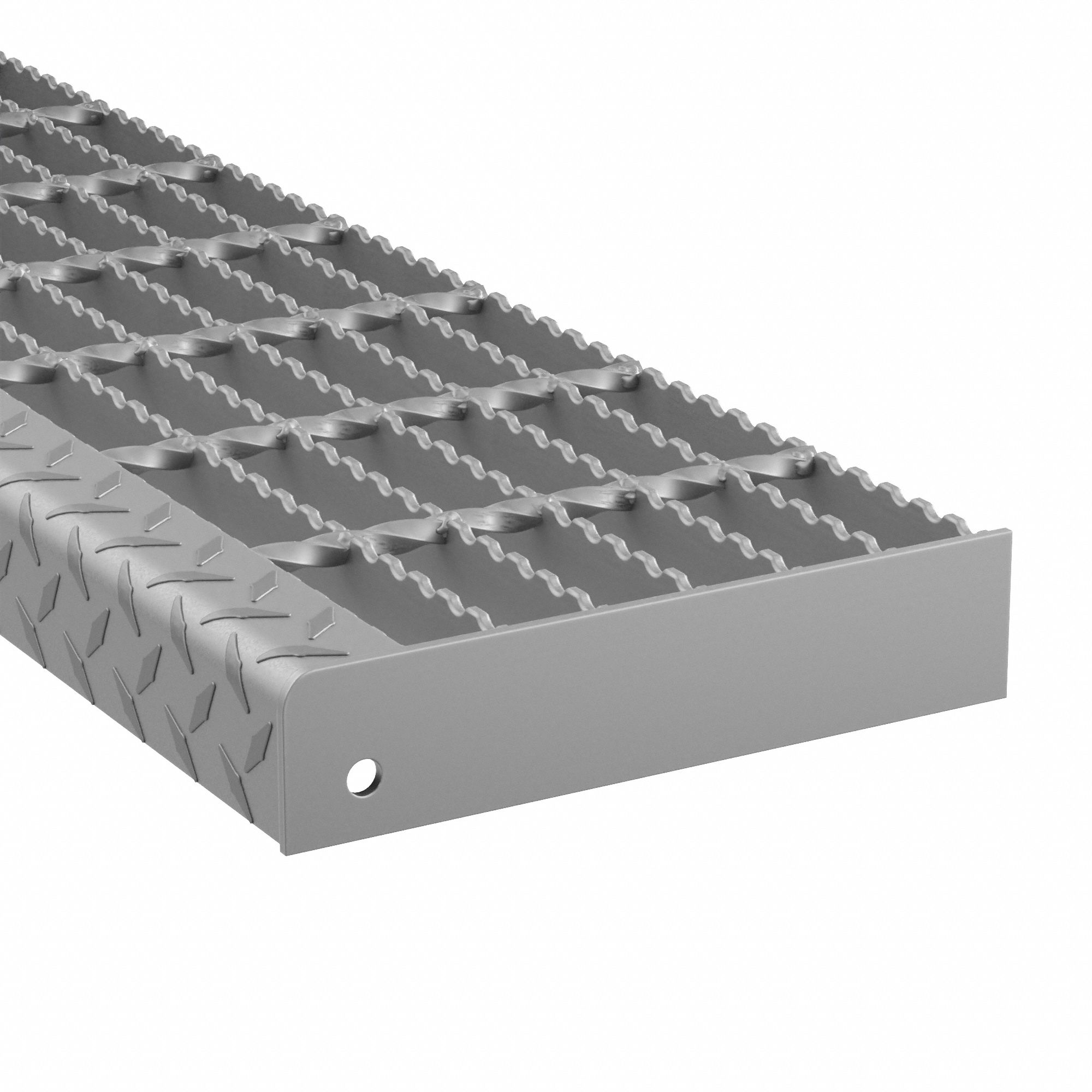 Serrated, Plain, A1011 Carbon Steel Bar Stair Tread 38MK0821188R125