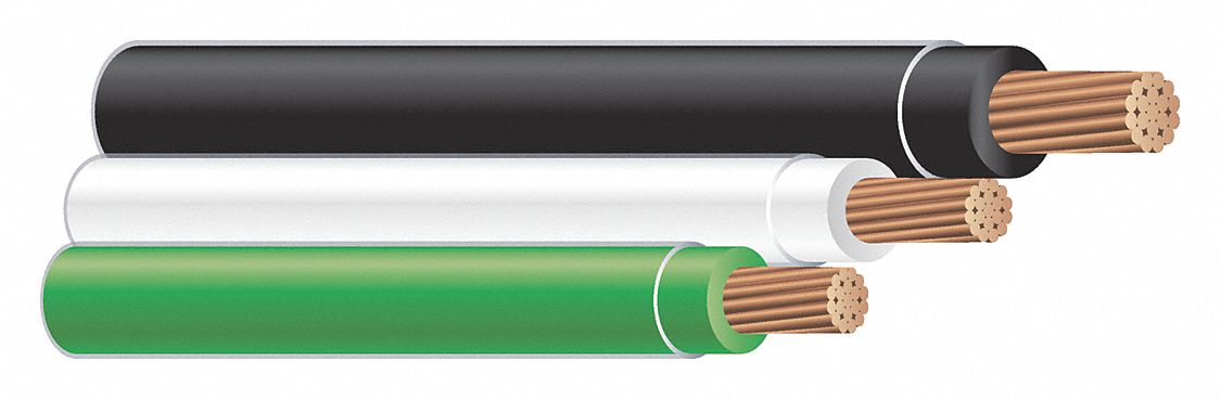 SOUTHWIRE Building Wire: 12 AWG Wire Size, 3 Conductors, Black/Green