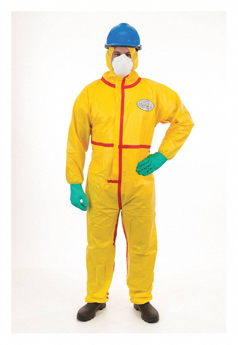 CHEMSPLASH Hooded Chemical Resistant Coveralls with Elastic Cuff