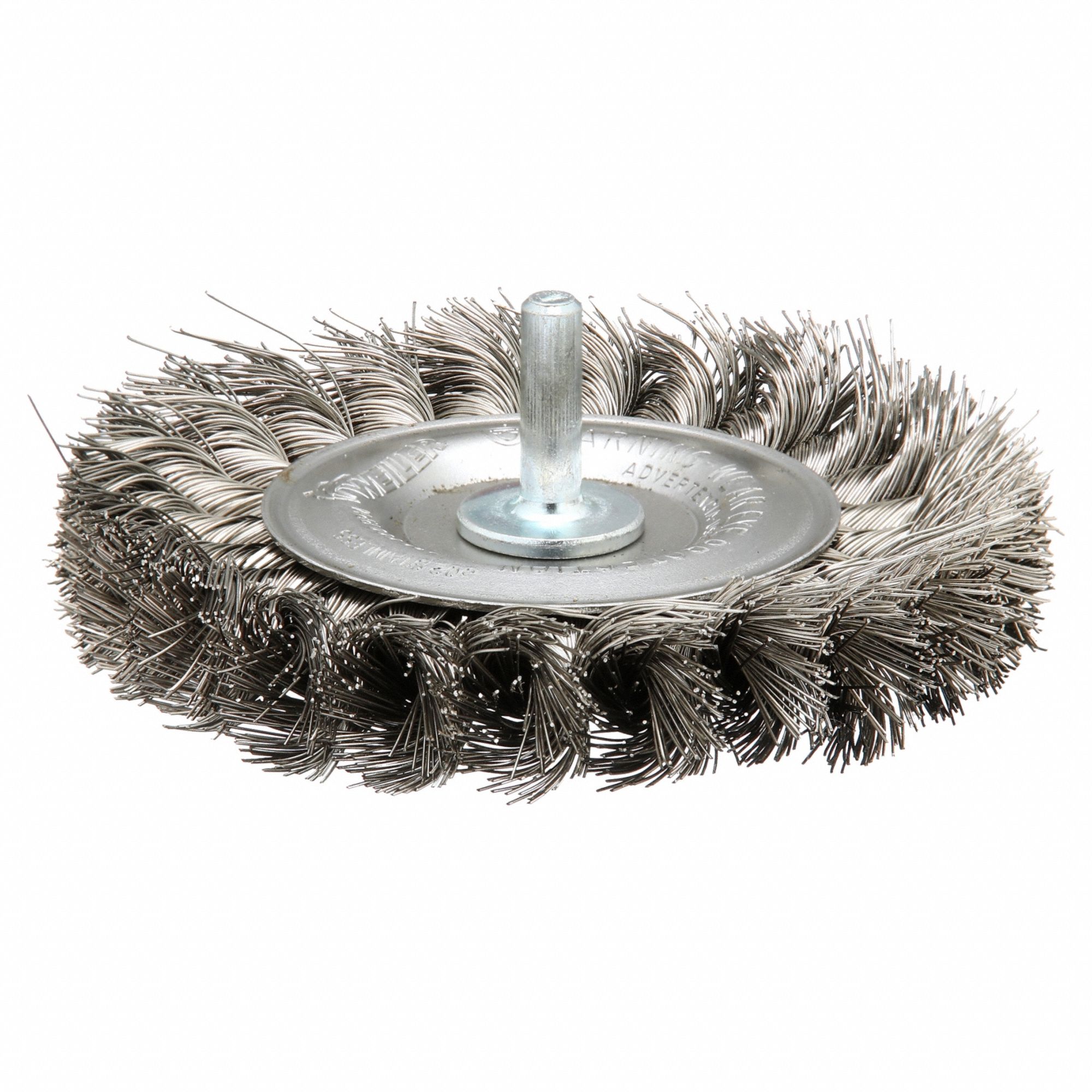 WEILER, Twisted Stainless Steel, 4 in Dia x 1/2 in Wd, Wire Wheel Brush