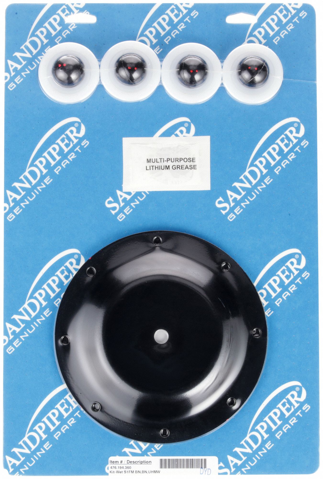 SANDPIPER, Fluid End Repair Kit, Air Operated Double Diaphragm Pump
