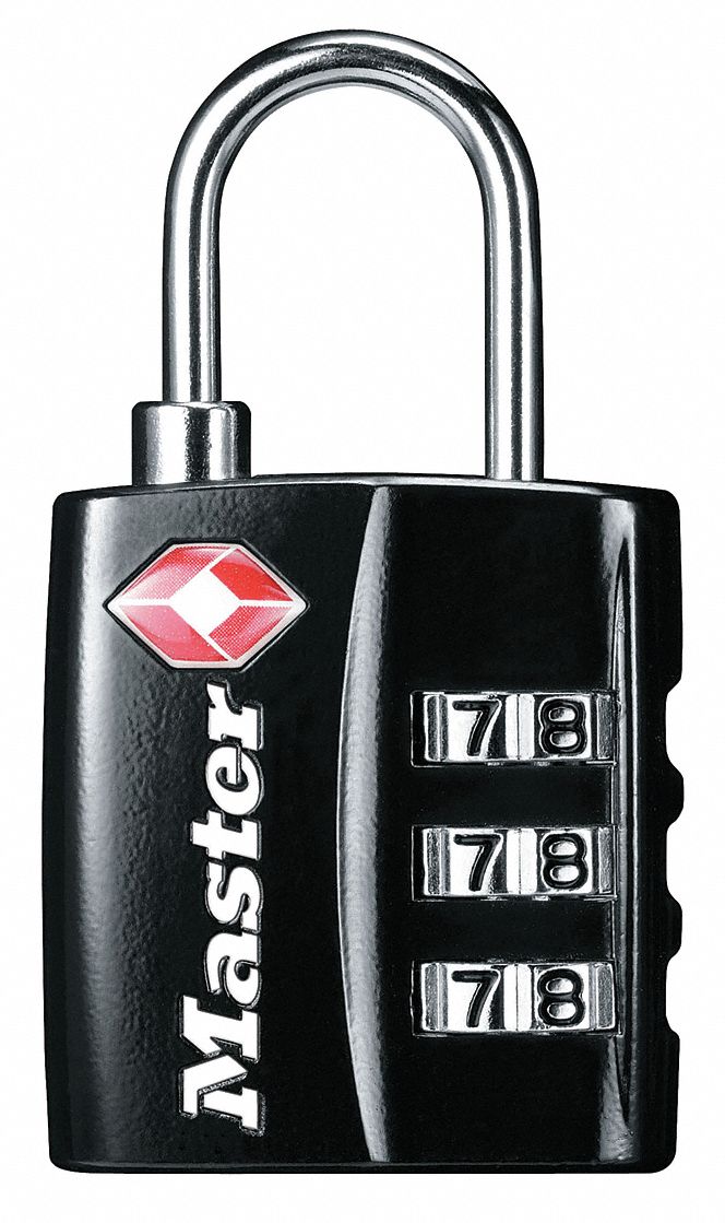 Luggage and Briefcase Padlock, Side Dial Location Grainger