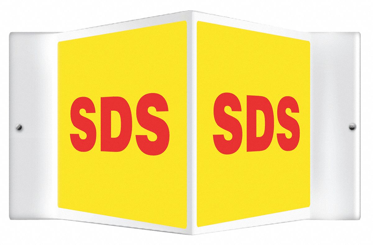 ACCUFORM SDS 3D Projection Sign SDS, Plastic, 8 in Ht, 18 in Wd