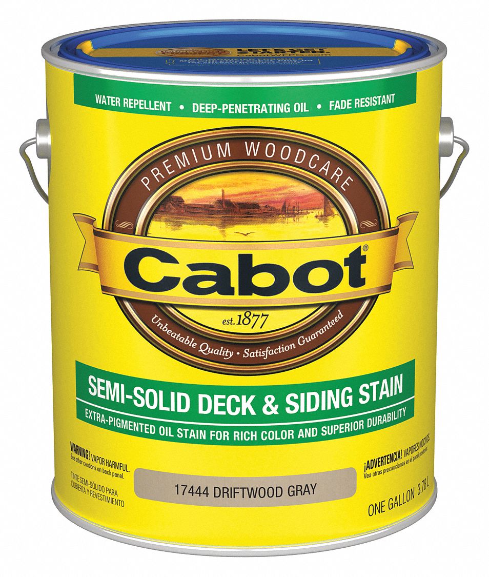 CABOT, For Wood, SemiSolid Flat, Exterior Stain 38Y039140.0017444.