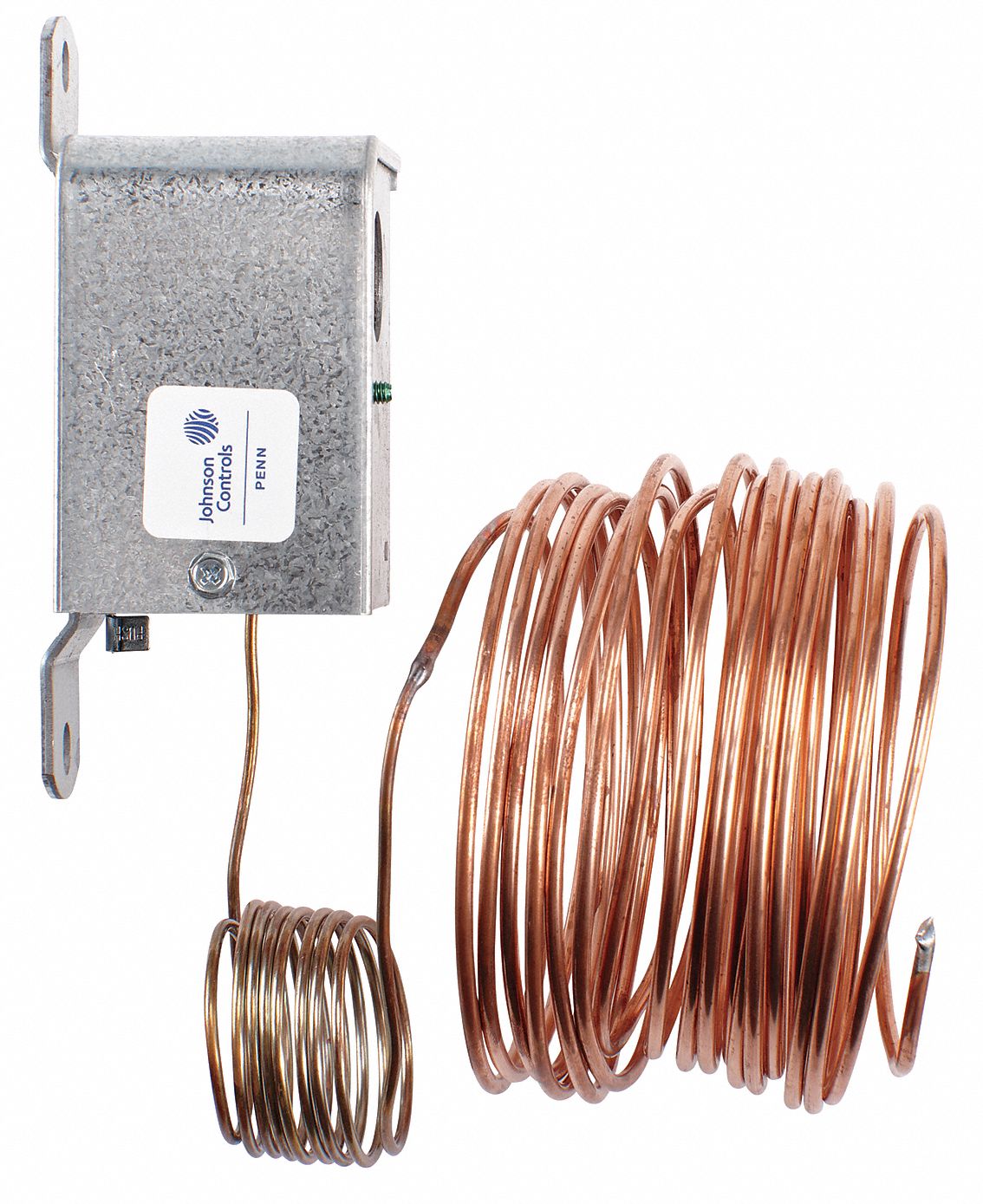 JOHNSON CONTROLS, 35° to 45°F, Steel, Line Volt Mechanical Tstat
