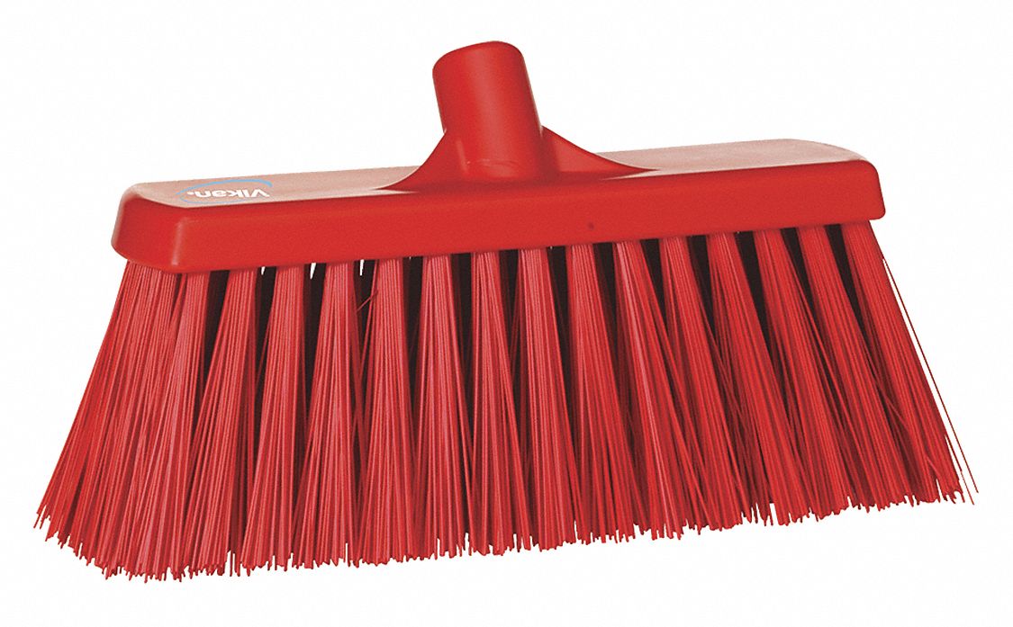 VIKAN Floor Broom Head Plastic, 12 in Sweep Face, No Handle Broom