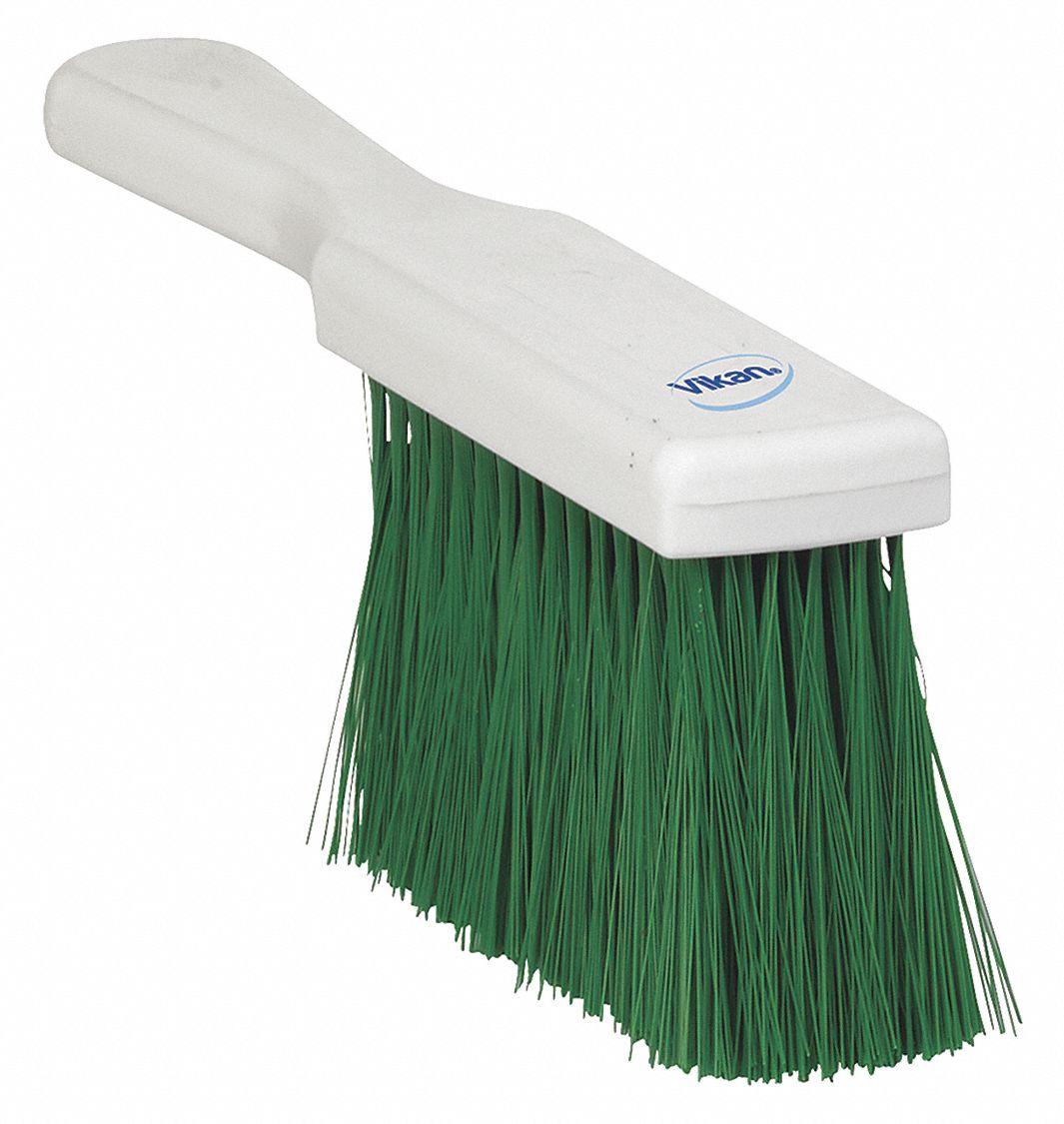 10 inL Polyester Short Handle Bench Brush, White Grainger