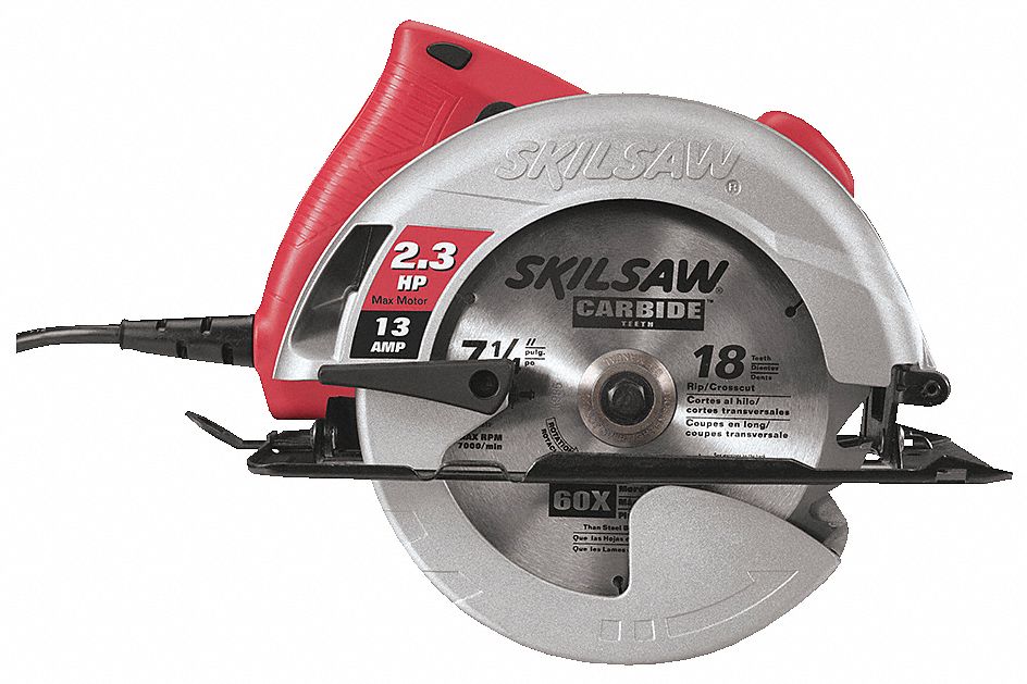 SKIL Circular Saw, 7 1/4 in Blade Dia., Right Blade Side, 2 7/16 in Max