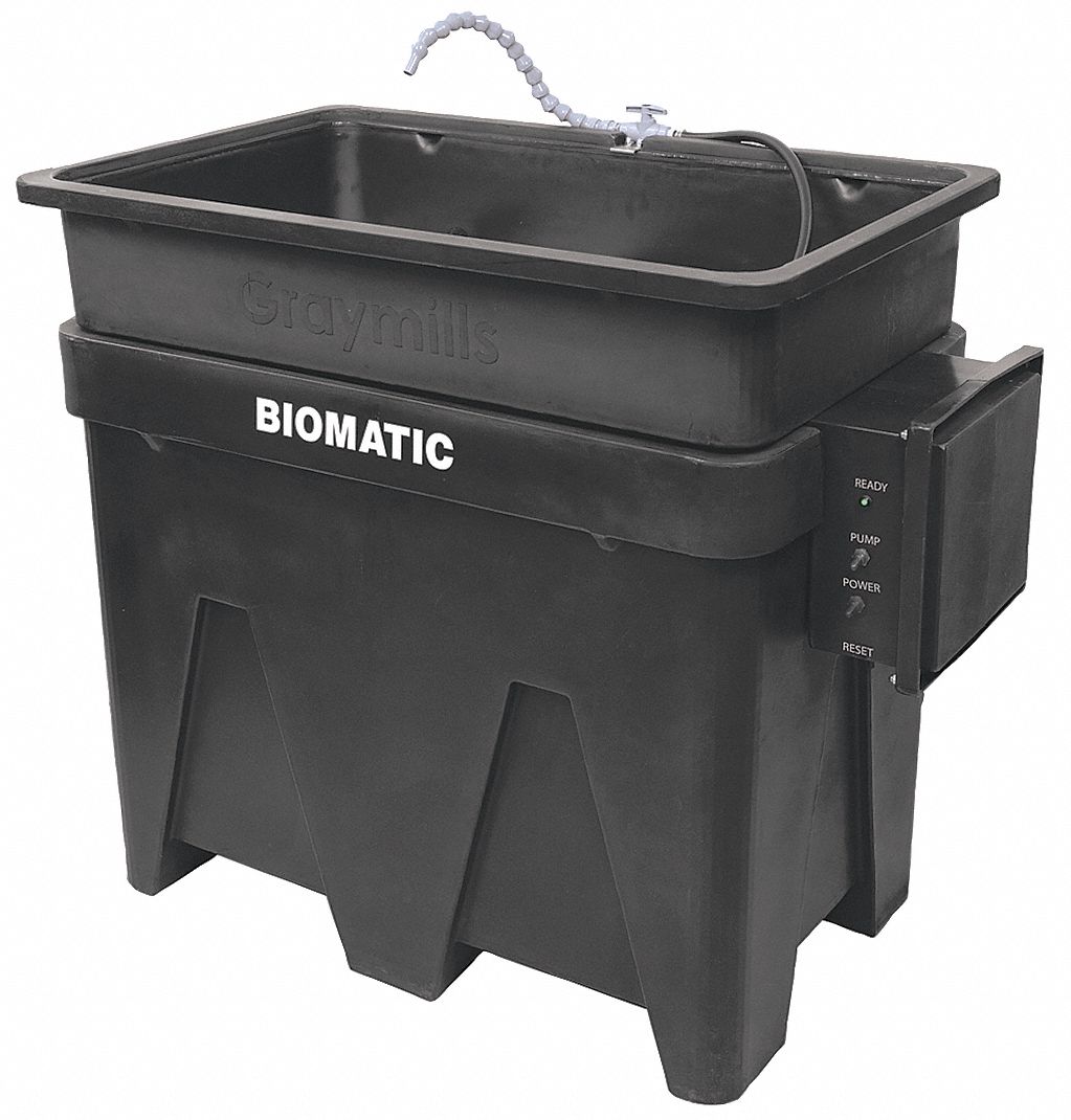 GRAYMILLS Parts Washer, Aqueous, 30 gal., Cap 300 lb. 38ZK82BIO922A