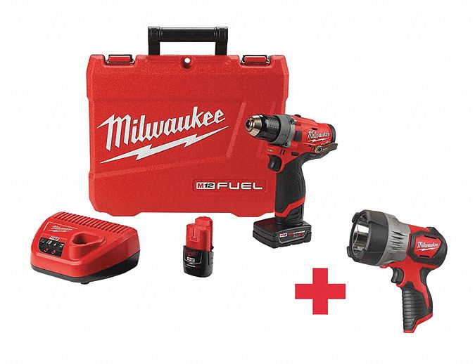 MILWAUKEE Drill Kit, Cordless, 1800 RPM, 18V DC 391W17250322 2353