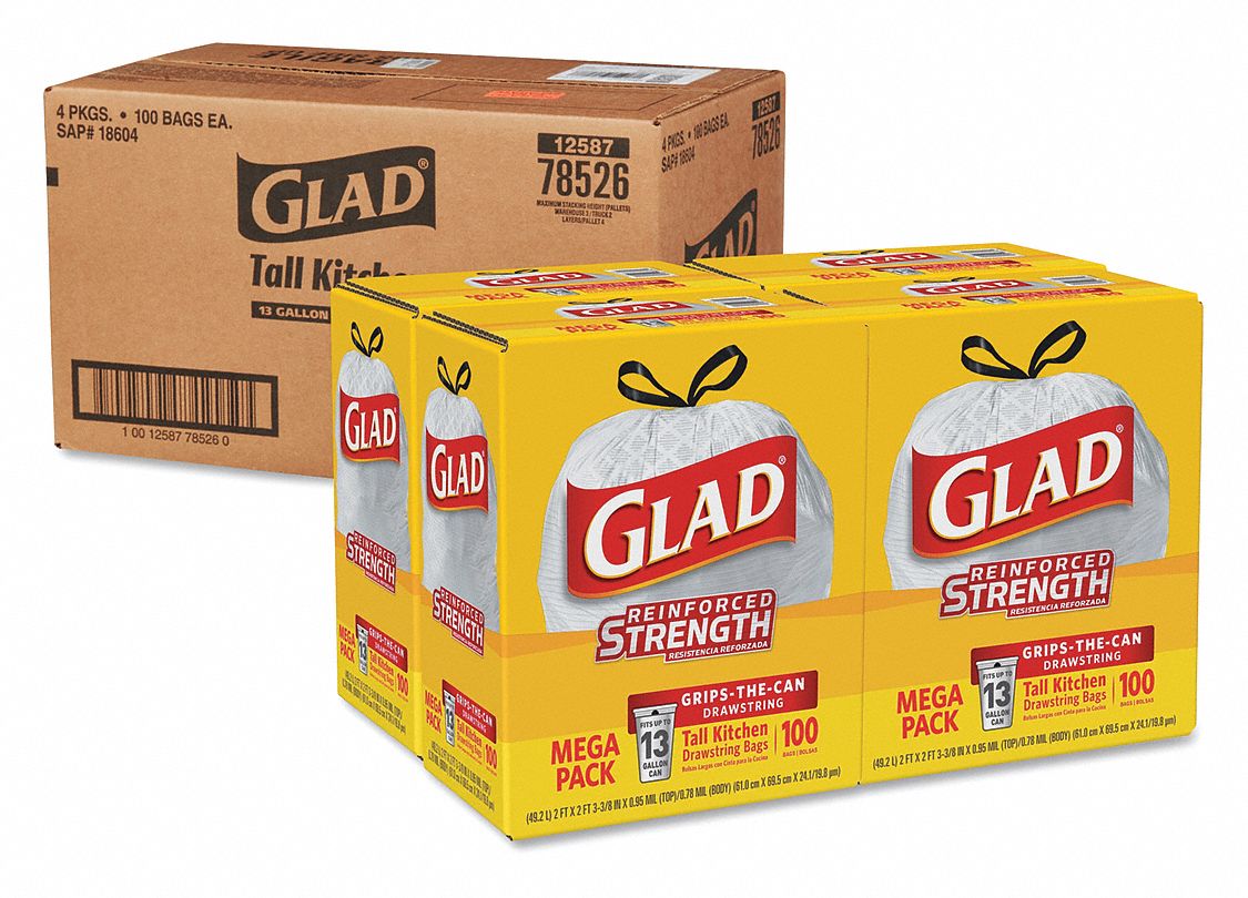 GLAD, 400, PK, Bags 392A41CLO 78526 Grainger