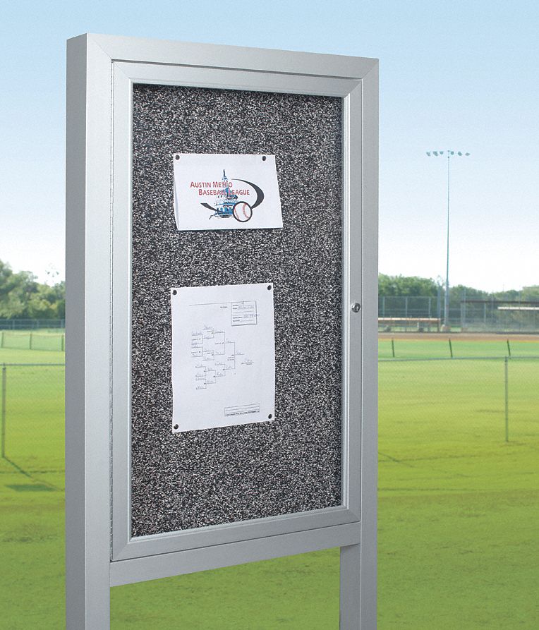 BESTRITE Letter Board Outdoor Enclosed Bulletin Board, RubberTak, 36 inH x 24 inW, Black