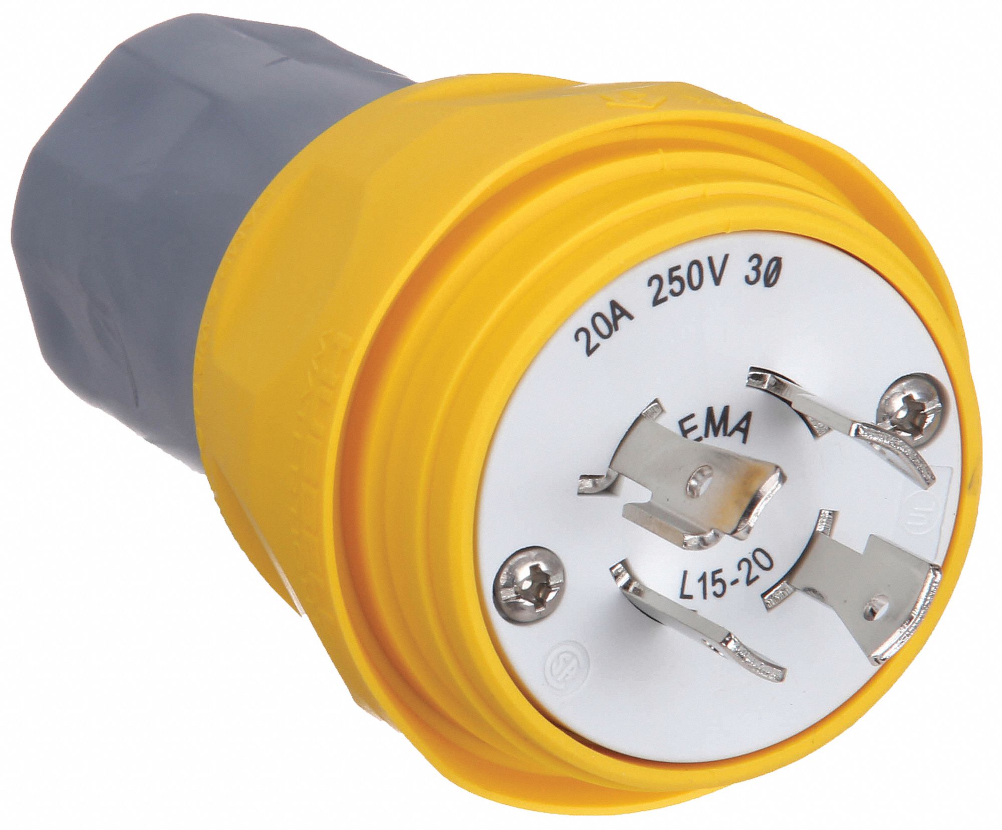 L1520P, 20 A, Watertight Locking Plug 39AW36HBL26W75 Grainger