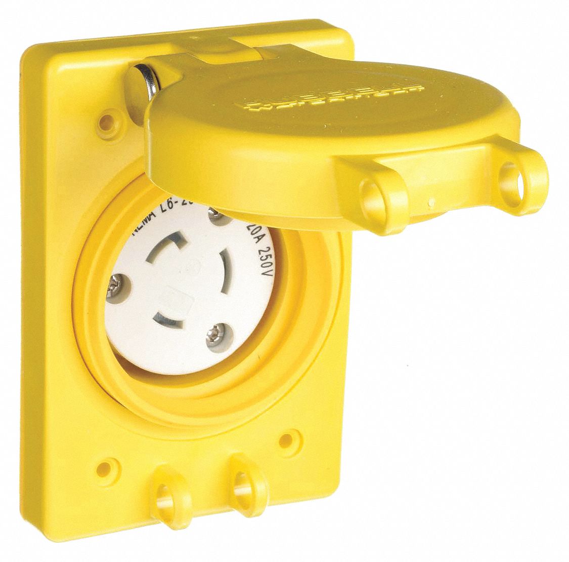L6-20R, Flanged, Watertight Locking Receptacle - 39AW68|HBL67W48 - Grainger