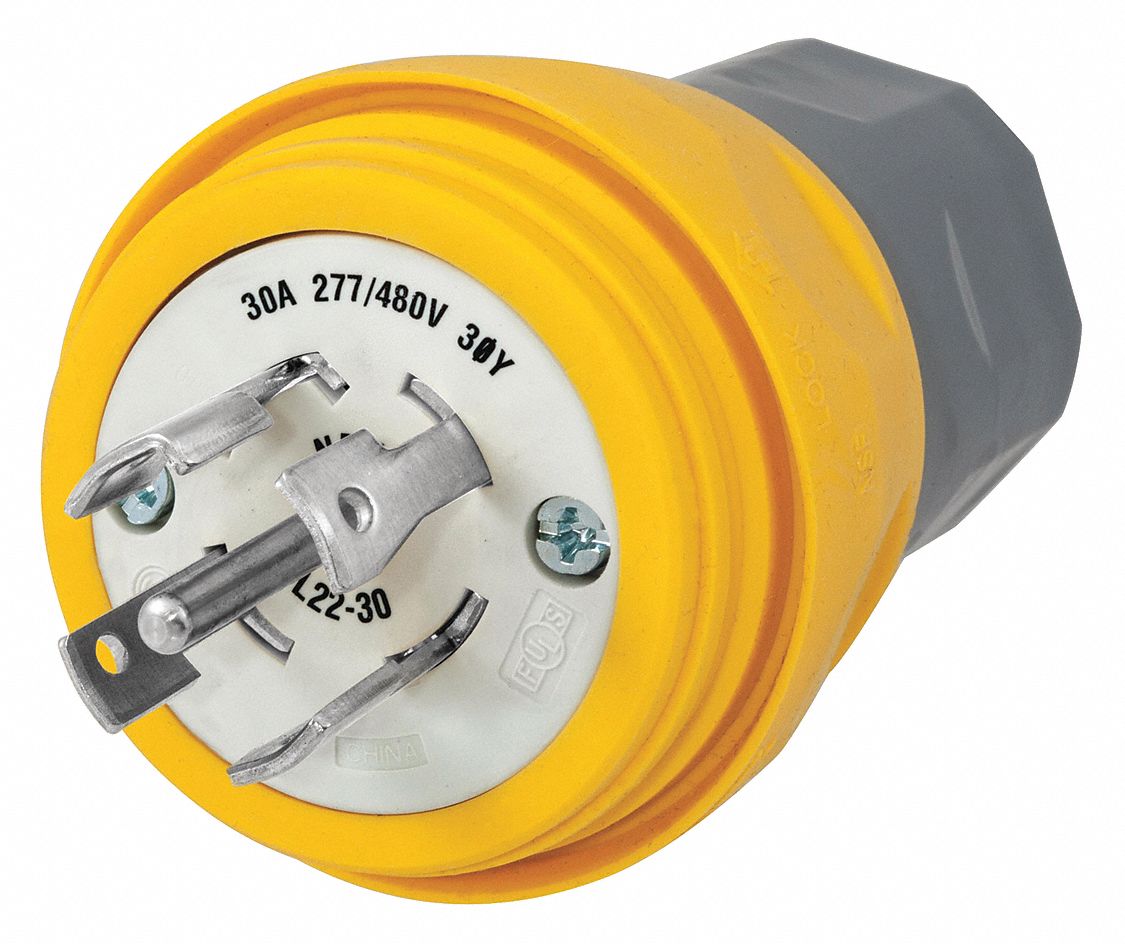 HUBBELL WIRING DEVICE-KELLEMS 30A Industrial Grade Non-Shrouded