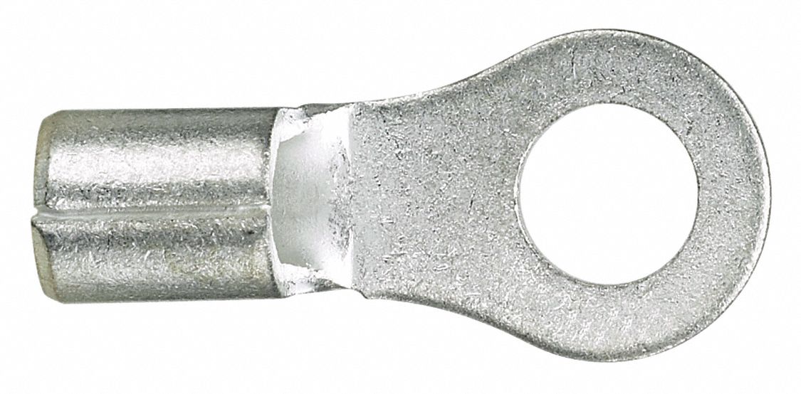 PANDUIT, Bare, 6 Stud Size, Ring Terminal 39AZ16P186RC Grainger