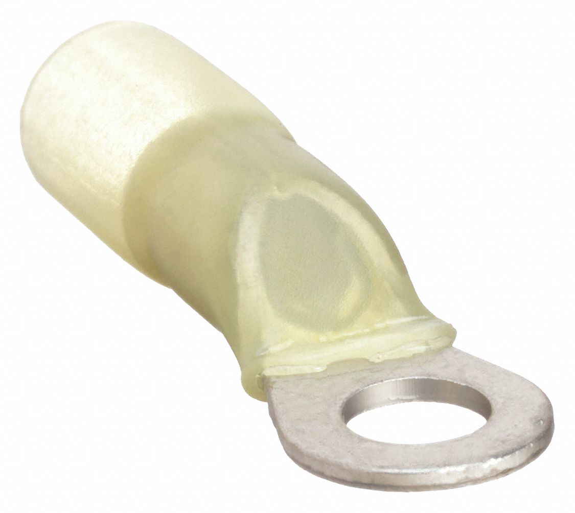 PANDUIT, Heat Shrink (Polyolefin), Yellow, Ring Terminal 39AZ42PH10