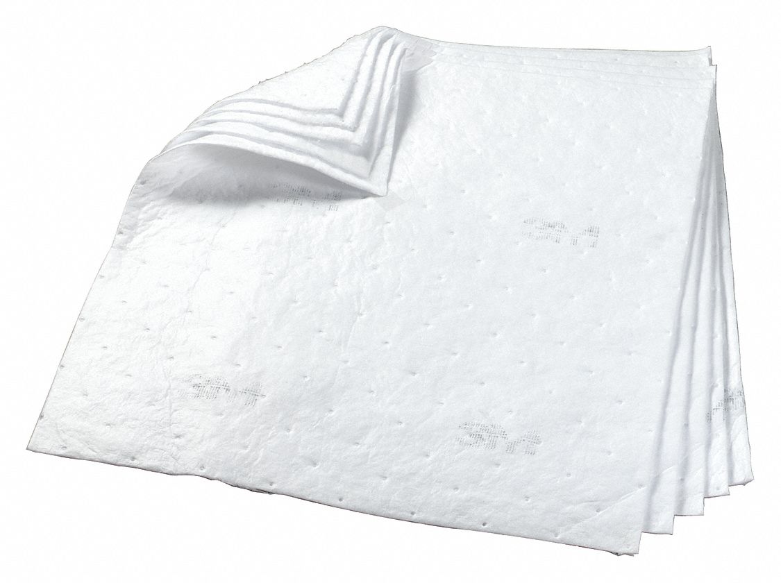 3M 38" Absorbent Pad, Fluids Absorbed OilBased Liquids, Heavy, 75 gal