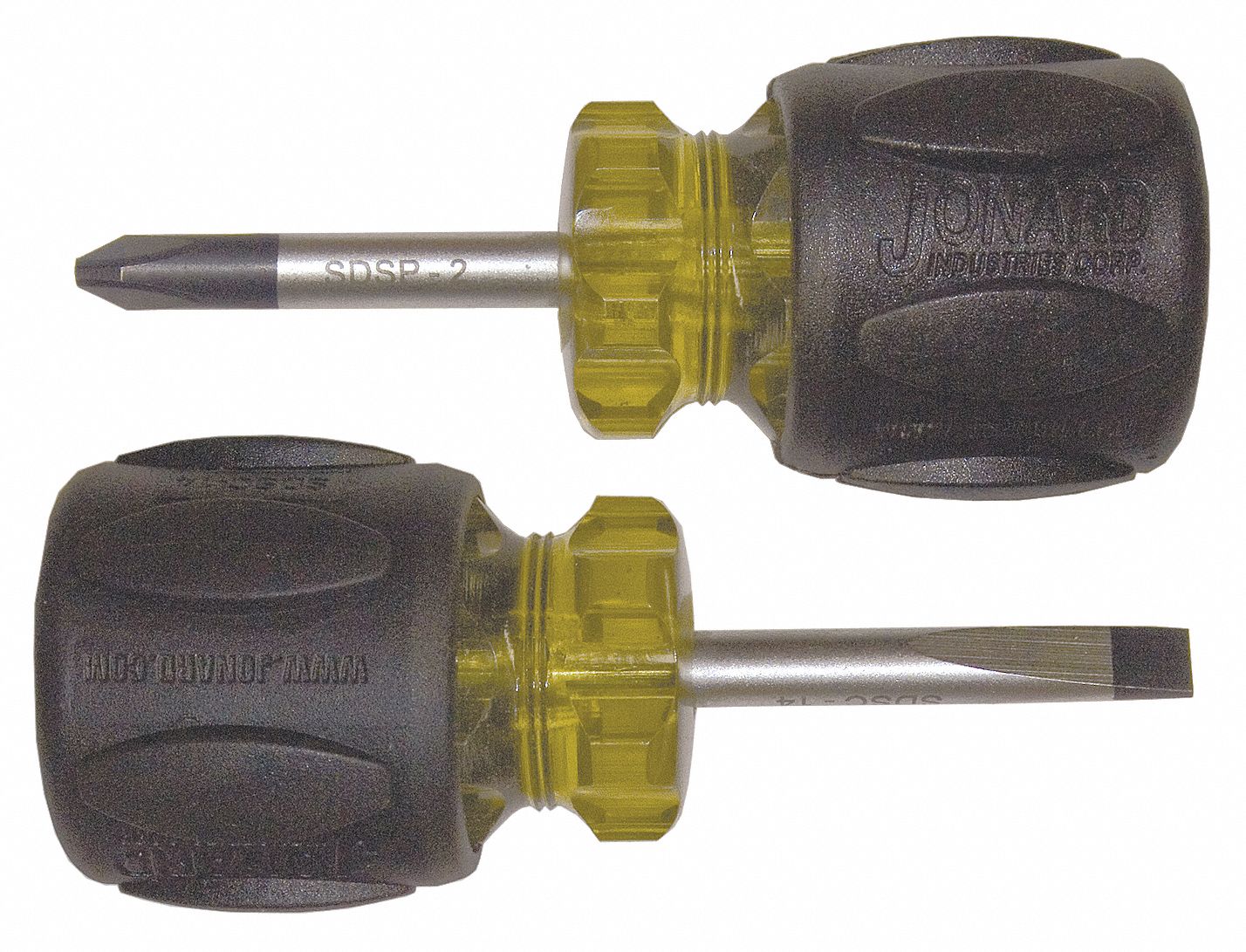 Stubby Screwdriver Set, Slotted/Phillips, Number of Pieces 2 Grainger