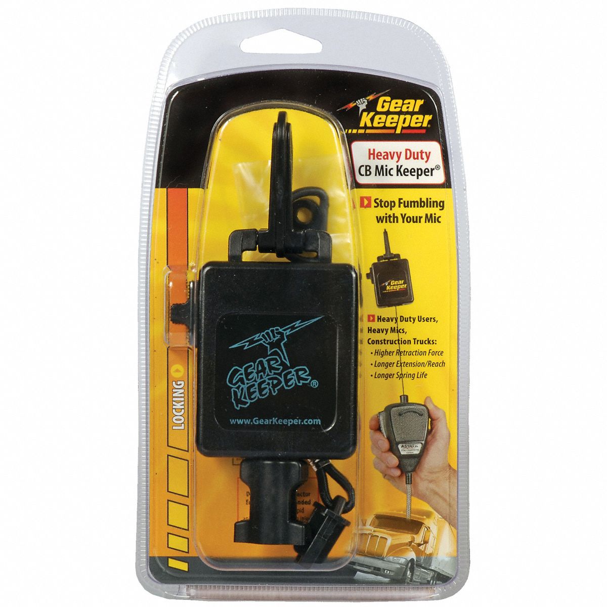 GEAR KEEPER CB Mic Hanger, 28 in. Retractable Cord - 39CJ73|RT-34112