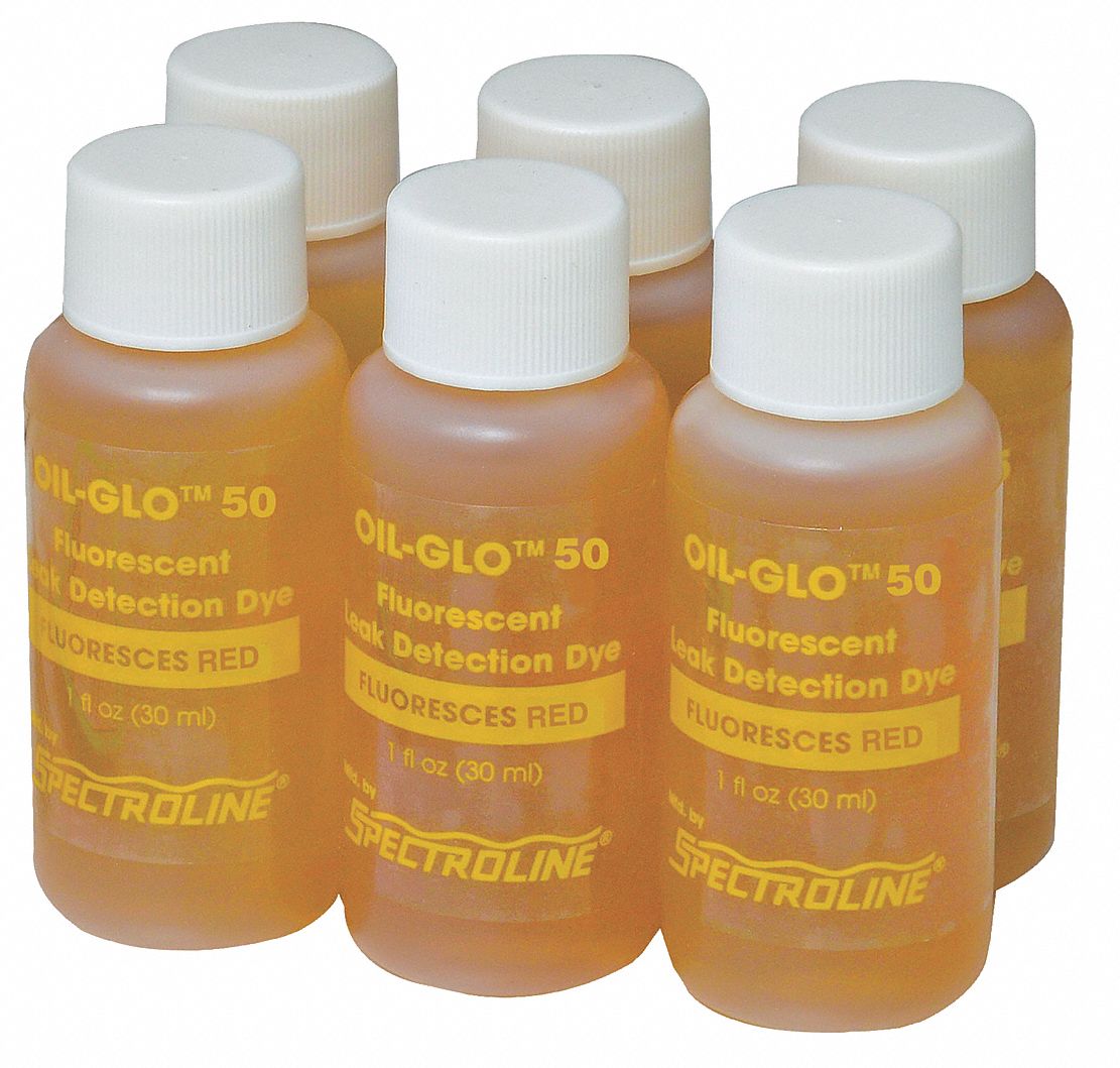 SPECTROLINE Fluorescent Leak Detection Dye, Red, 1 oz. Capsule Size, Hydraulic Leaks, PK 6