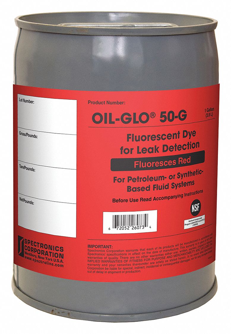 SPECTROLINE Fluorescent Leak Detection Dye, Red, Gallon Capsule Size, Hydraulic Leaks 39D689