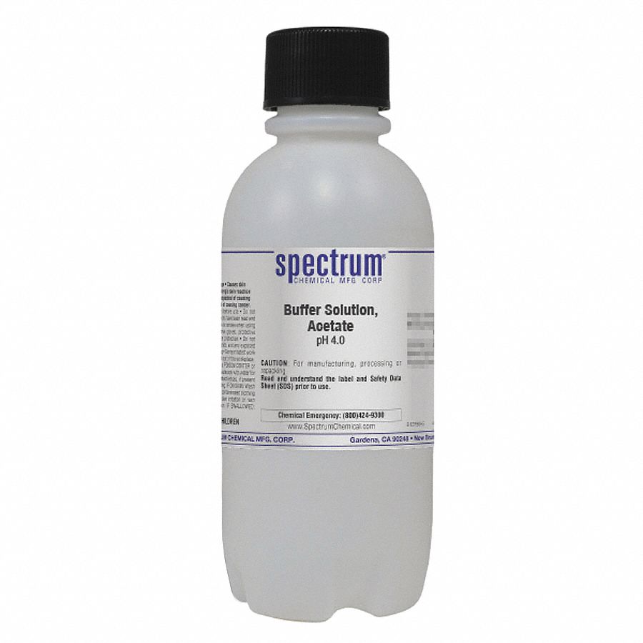 SPECTRUM Buffer Solution, pH 4.0, Acetate APHA, Plastic, Bottle, Lab