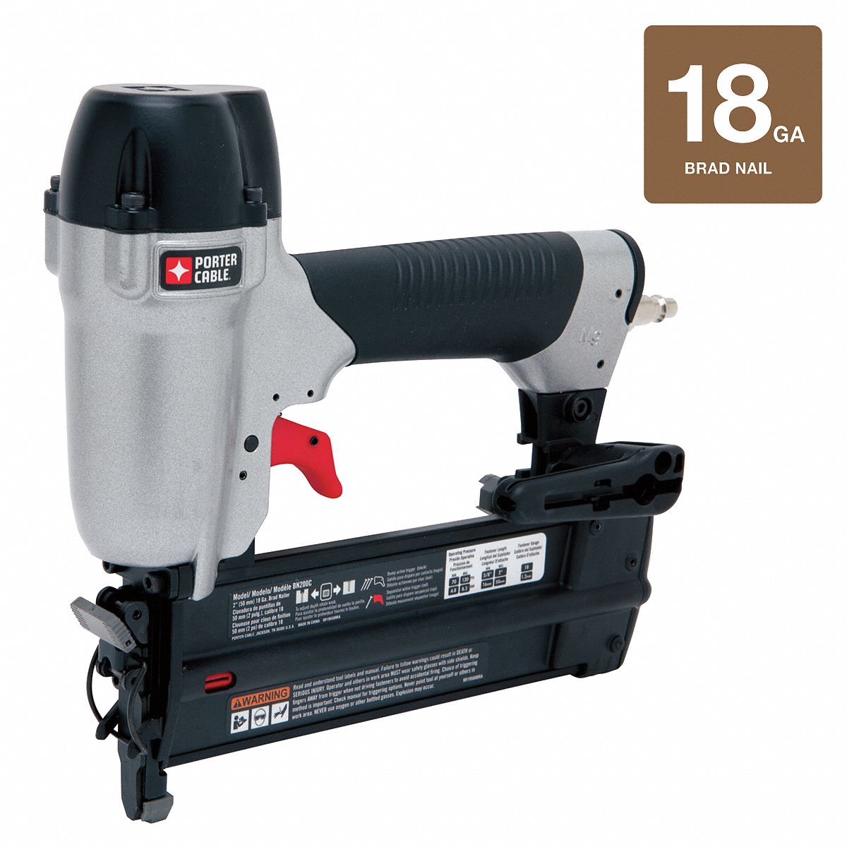 PORTER CABLE, Brad, 0°, Nail Gun 39E996BN200C Grainger
