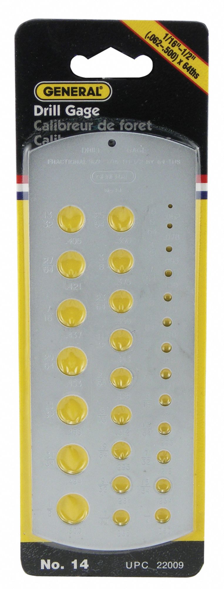 GENERAL Drill Bit Gauge Fractional Inch, 5/0 AWG to 14 AWG Range, 29