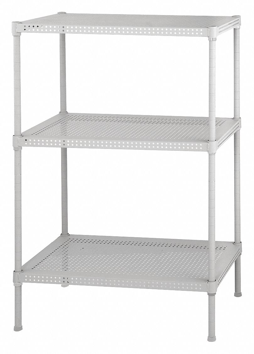 GRAINGER APPROVED Open, Freestanding, Metal Shelving, Overall Width 24