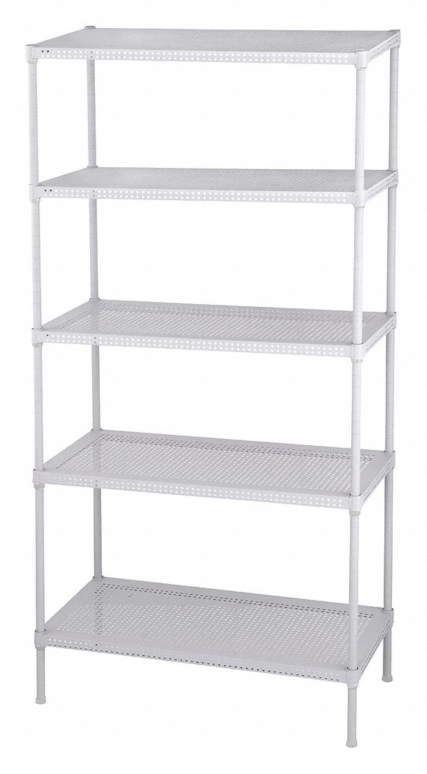 Standalone, 36 in x 18 in, Metal Shelving 39EY60PWS3518715W Grainger
