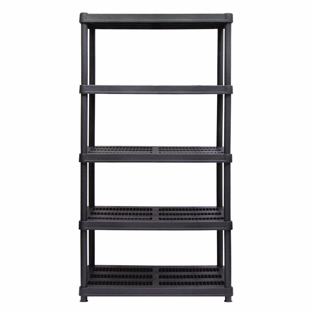 SANDUSKY Plastic Shelving 36 in x 24 in, 72 in Overall Ht, 5 Shelves